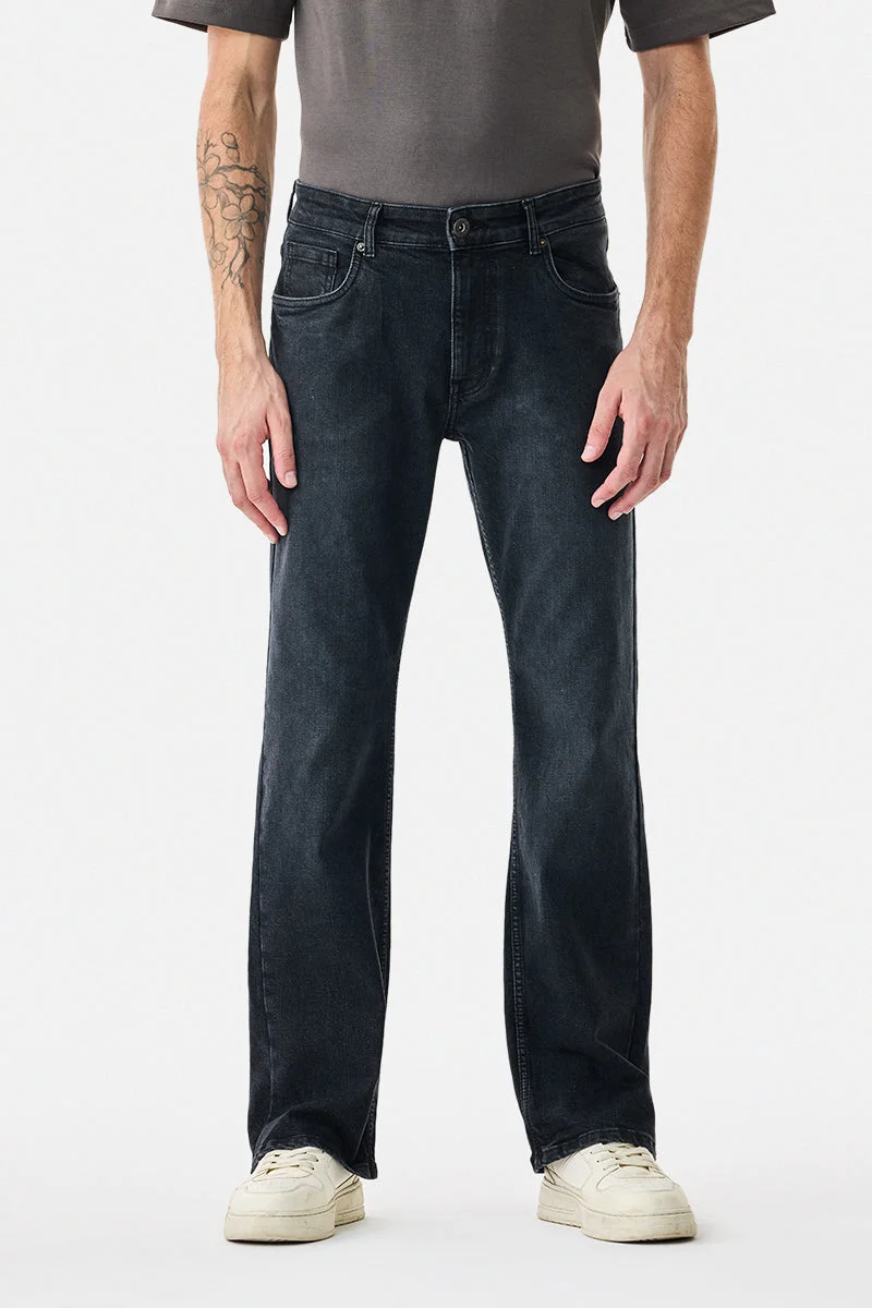 SNITCH Black Stretch Bootcut Jeans for Men | Best Price UAE